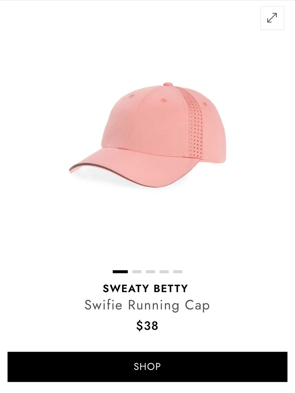 Sweaty Betty Coral Pink Running Cap